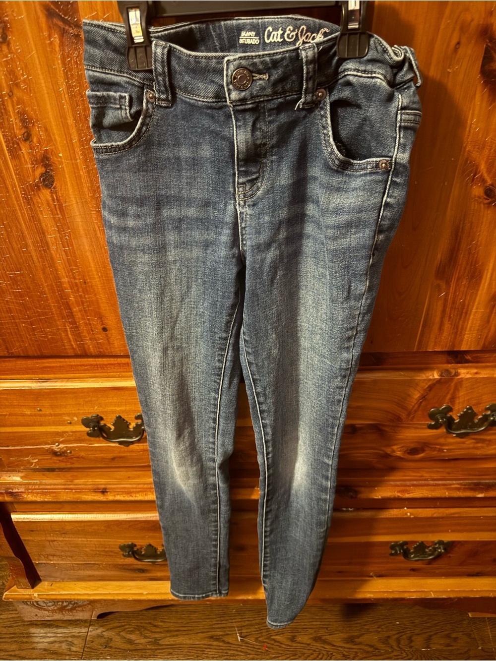 Pre-Owned Girls Size 12Cat & Jack Dark Blue Skinny Jeans